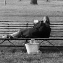 Woman on a bench, Hyde Park