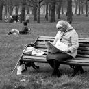 Reading the newspaper, Hyde Park